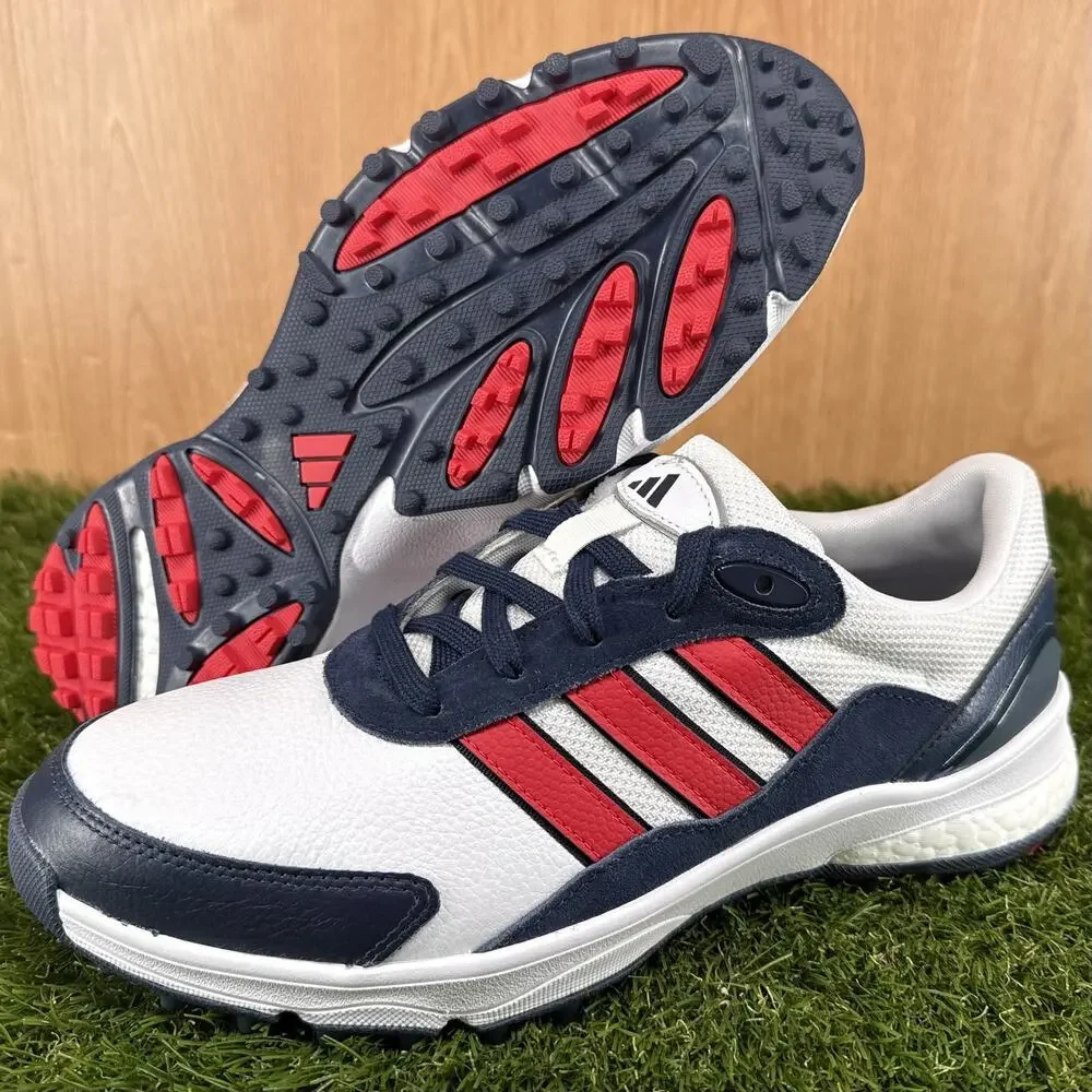adidas SW 5540 Spikeless Golf White Pure Ruby Collegiate Navy JH6269 Mens Sz 9.5